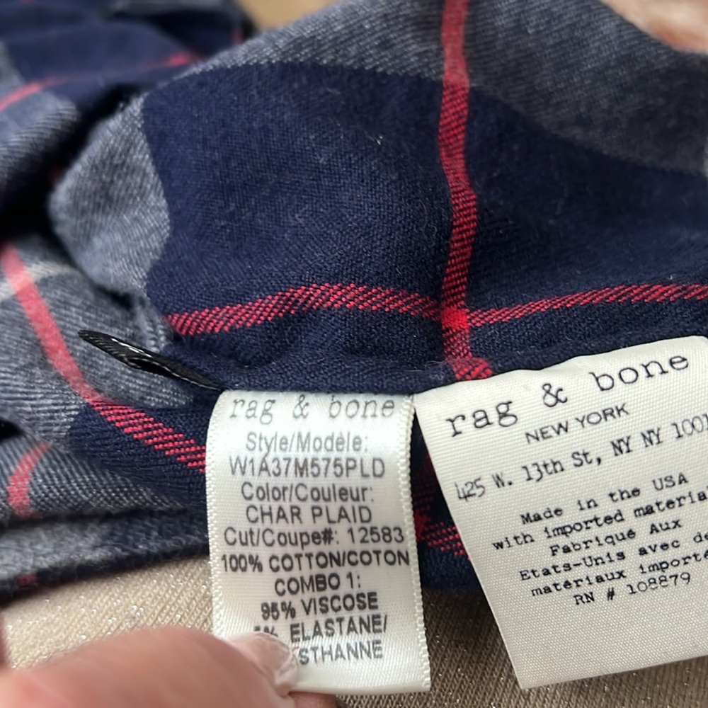 100% cotton Rag & bone jeans shirt - Picture 6 of 6
